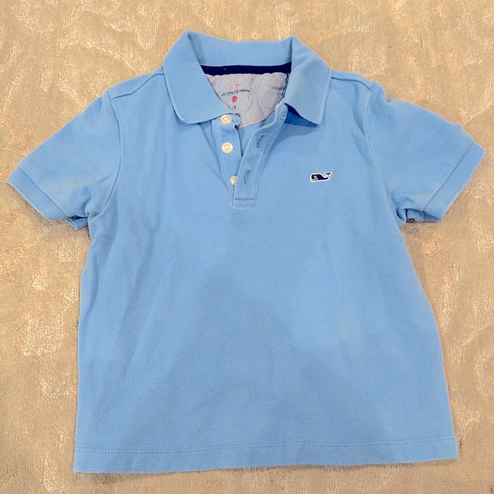 Vineyard vine for target light blue polo with navy blue whale size 2T